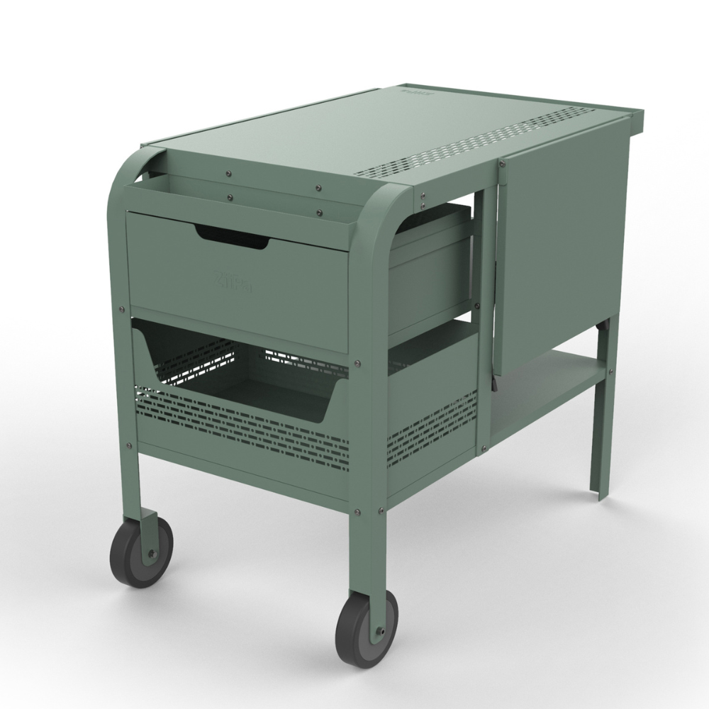 Fredda Deluxe Garden Trolley with Side Tables - Eucalyptus