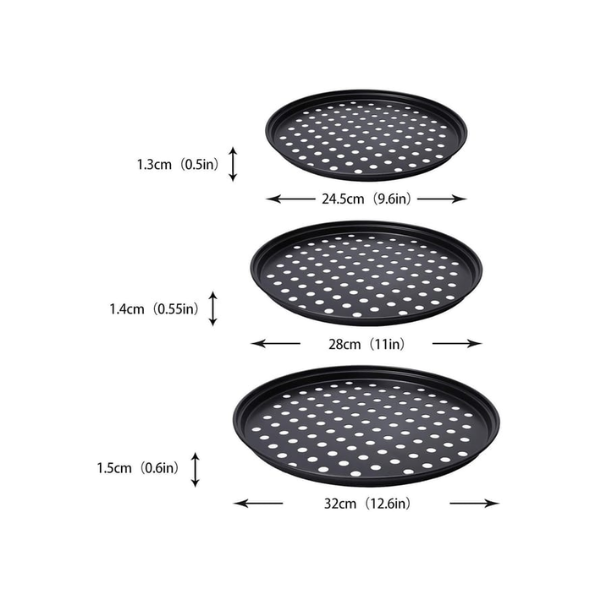 Pizza Perforated Pizza Baking Set 3- Piece Set