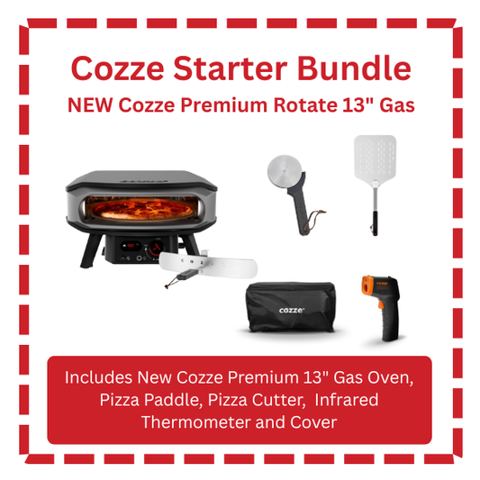 NEW COZZE 13" Pizza Gas Oven Premium Rotating Stone BUNDLE