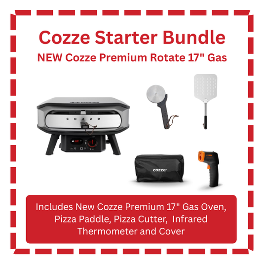 NEW COZZE 17" Pizza Gas Oven Premium Rotating Stone BUNDLE