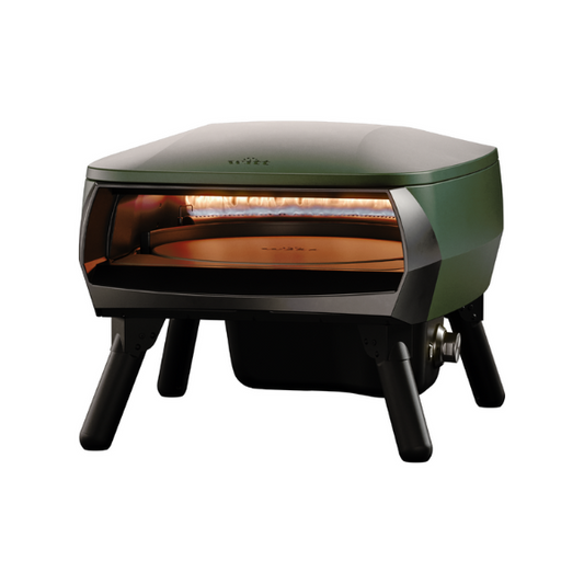 Rotating Stone Gas Pizza Oven 13” – Portable Outdoor Pizza Maker (Green)