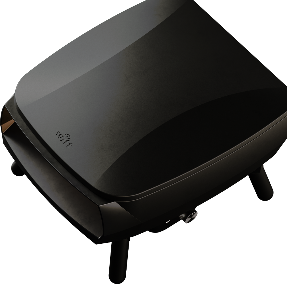 Rotating Stone Gas Pizza Oven 13” – Portable Outdoor Pizza Maker (Black)