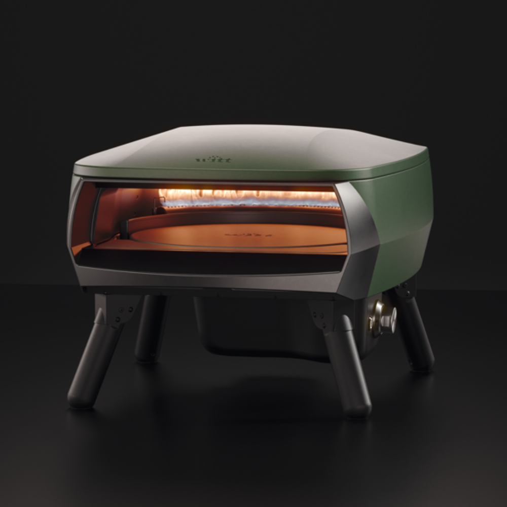 Rotating Stone Gas Pizza Oven 13” – Portable Outdoor Pizza Maker (Green)