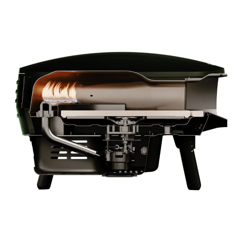 Rotating Stone Gas Pizza Oven 13” – Portable Outdoor Pizza Maker (Green)