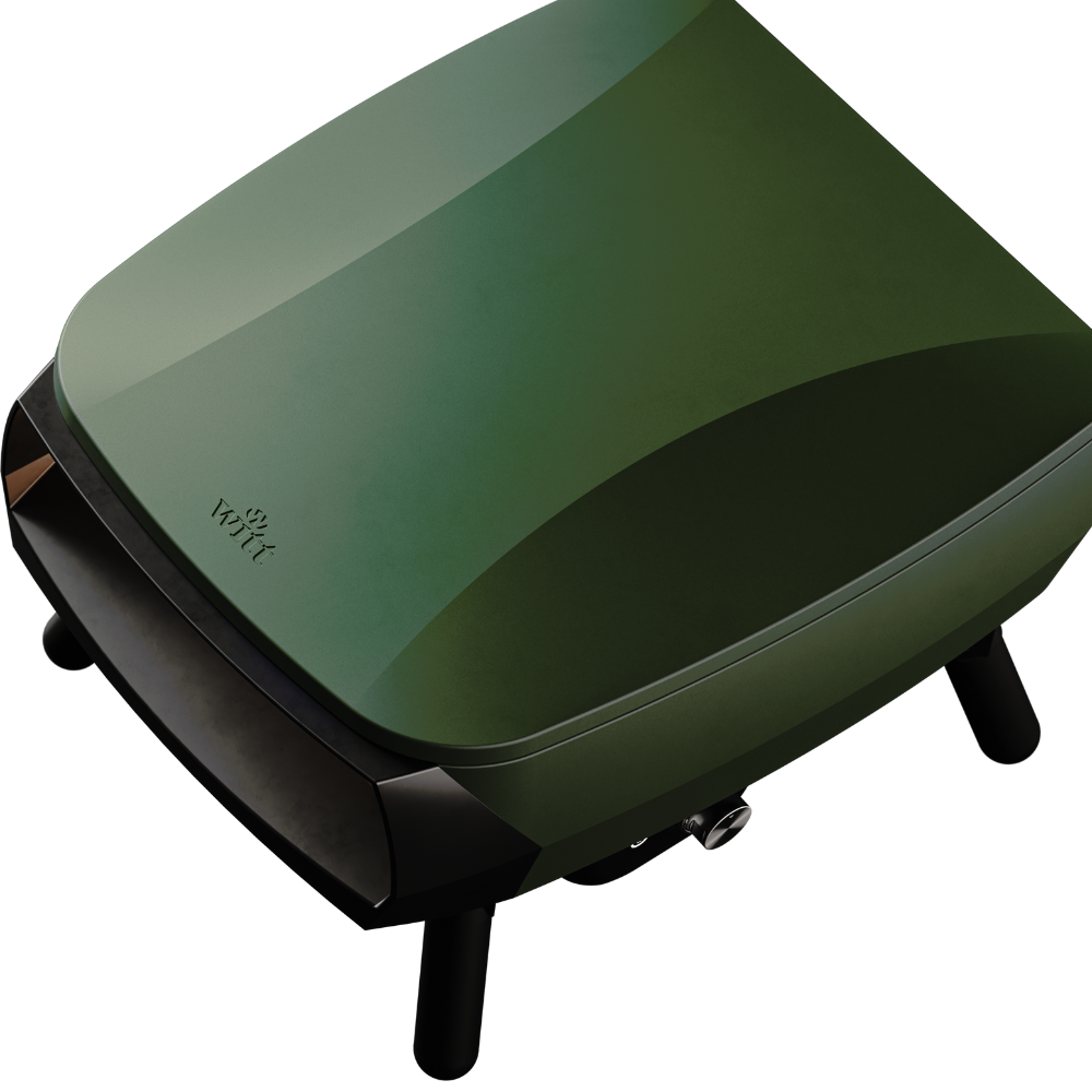 Rotating Stone Gas Pizza Oven 13” – Portable Outdoor Pizza Maker (Green)