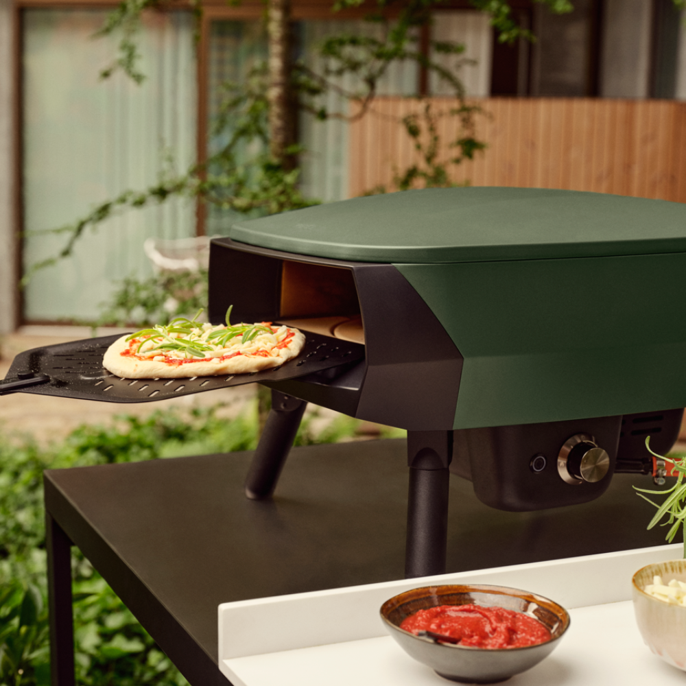 Rotating Stone Gas Pizza Oven 13” – Portable Outdoor Pizza Maker (Green)