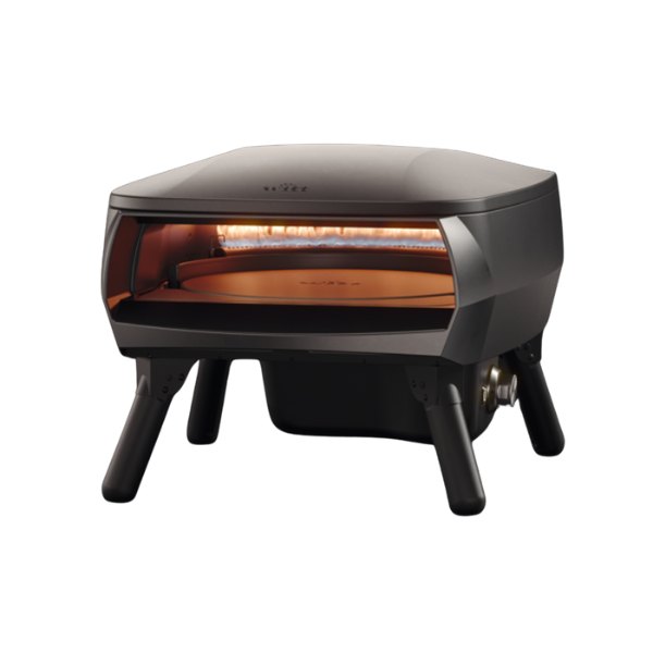 Rotating Stone Gas Pizza Oven 13” – Portable Outdoor Pizza Maker (Black)