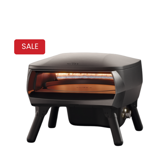 Rotating Stone Gas Pizza Oven 13” – Portable Outdoor Pizza Maker (Black)