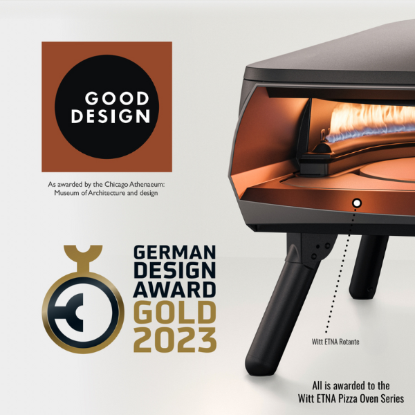 Gas Pizza Oven with Twin Burner & Rotating Stone 16" – High-Heat Outdoor Pizza Maker (Black) - 2 Year Warranty