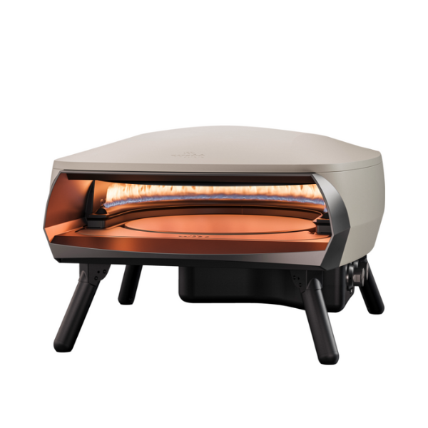 Gas Pizza Oven with Twin Burner & Rotating Stone 16" – High-Heat Outdoor Pizza Maker (Stone) - 2 Year Warranty