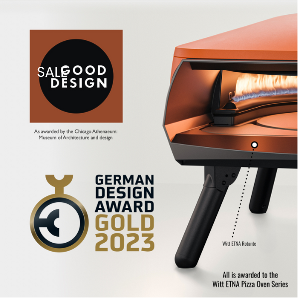 Gas Pizza Oven with Twin Burner & Rotating Stone 16" – High-Heat Outdoor Pizza Maker (Orange) - 2 Year Warranty