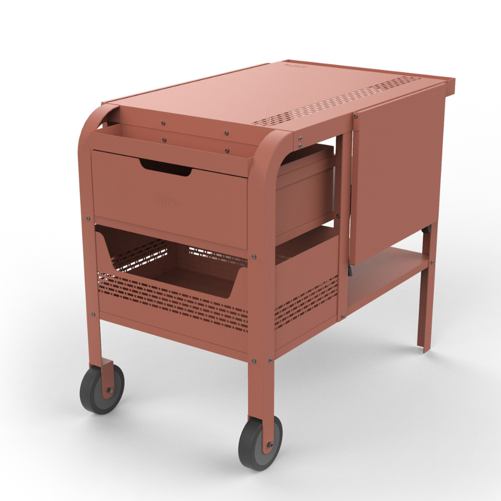 Fredda Deluxe Garden Trolley with Side Tables - Terracotta