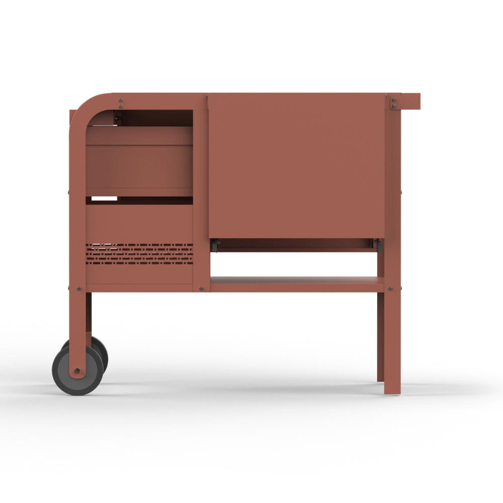Fredda Deluxe Garden Trolley with Side Tables - Terracotta